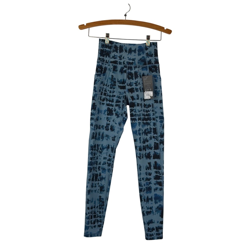 Kinesis High Rise Ankle Length Leggings Blue‎ Tie Dye Pockets Women XS - Picture 2 of 12